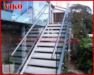 Wholesale Double Steel Plate Staircase VK52S Tread beech ,Railing tempered glass, Handrail b eech Stringer,carbon from china suppliers