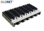1x6 Ports Heat Sink SFP+ Cage Assembly Paired with 20pin SMT SFP + Connector