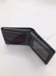 Black Two Fold PU Leather Wallet For Men Durable Big Capacity 11.5*9.5 Cm