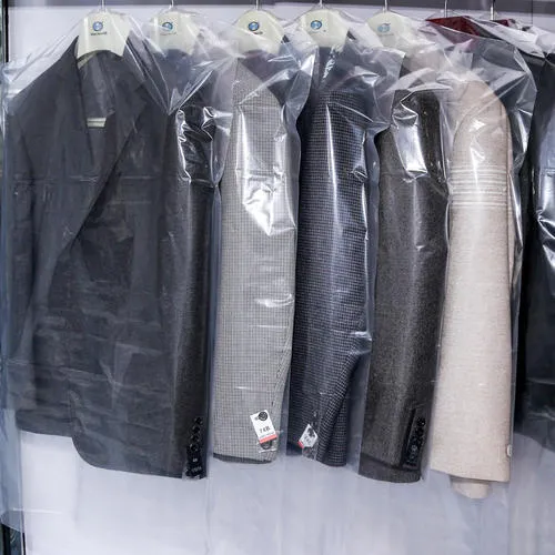 LDPE Transparent Clear Dry Cleaning Custom Printed Waterproof Plastic Garment Cover Bag