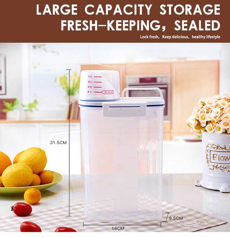 3 Litre Airtight Cereal Containers Plastic Kitchen Organizer