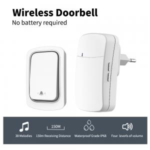 China Doorbell Remote Control Wall Outlet Self Powered Waterproof 150M Remote Control Light Lamp Socket on sale