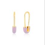 925 Sterling Silver Women's Fashion Pin Earrings adorned with Blue Enamel Drop