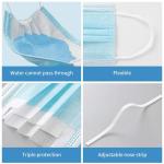 50 Pcs Disposable 3 Ply Earloop Medical Face Masks, Suitable For Home, School,