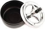 Round Push Down Smokeless Cigarette Ashtray with Spinning Tray