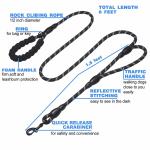 Reflective 6 Feet Long Nylon Dog Leash , Heavy Duty Dog Leash 2 Padded Handles