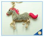 High Quality Sparkling Running Horse Keychain Crystal Rhinestone Purse Pendant