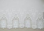 Cotton White Crochet Lace Fabric / Embroidered Lace Fabric For Home Textile