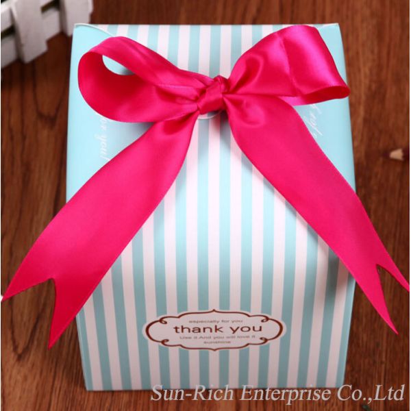 Wholesale paper box with pink Ribbon Cake box