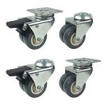 PVC Casters Flowerpot 50mm Swivel Light Duty Castors Wheels 360 Rotating