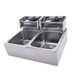 Double Cylinder Electric Table Top Stainless Steel Tempura Fryer Commercial