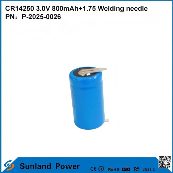 CR14250 3.0V 800MAH+1.75 WELDING NEEDLE BATTERY