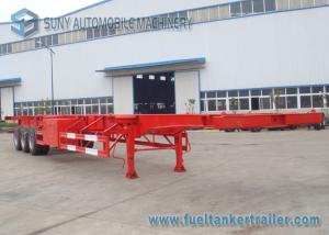 China Flatbed Three Axles Container Skeletal Trailer 53ft Container Mechanical Suspension on sale