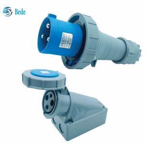 Wholesale IP67 Industrial Plug Socket 3Pins Designed For 220~250V 63A / 125A Wall Mounting Type from china suppliers