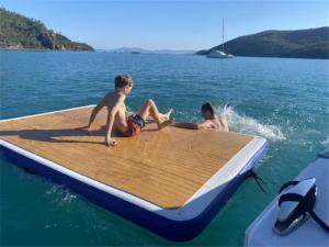 Wholesale Drop Stitch Inflatable Floating Water Lounge Raft Inflatable Swimming Float Island Dock from china suppliers