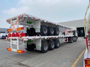 Wholesale 3 Axles Flatdeck Lowbed Truck Container Semi Truck Trailer Good with Jost Kingpin from china suppliers