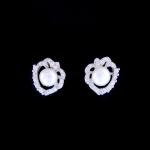 Girl White Silver Pearl Earrings Sterling Silver Jewelers With Elegant Snowflake