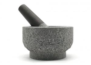 China Natural Granite Stone Mortar And Pestle Large Herb Guacamole Bowl And Pestle on sale