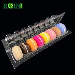 Wholesale Customized 8 Cavity Macaron Tray Packaging Rectangular Hinged Bottom from china suppliers