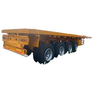 Wholesale Flat Container Semi-trailer Low-priced Heavy-duty 4-axle 100t Export Brand New Container Trailer Manufacturer Direct Sales from china suppliers