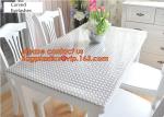 PVC Tablecloth Gold Silver Flower Soft Glass Square/Rectangle Tablecover