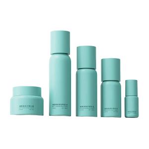 Wholesale Refillable skincare bottle‌ opaque green skincare containers round shoulder PETG packaging from china suppliers