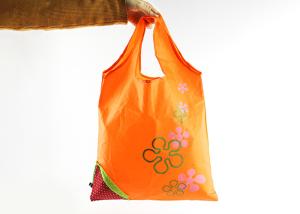 Wholesale Orange Color Polyester Tote Bags With Pattern , Cloth Polyester Shopping Bags from china suppliers