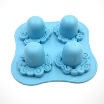 4 Pieces Silicone Ice Trays Octopus Shape Mould DIY Stackable Cocktail Mold