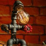 Vintage Iron Robot Table Lamp Living Room Art Deco E27 Retro Beside Lamp(WH-VTB