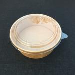 165*145*66cm 34oz Kraft Paper Salad Bowl With Clear Lid Eco Friendly Pe Coating