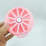 7 days rotation pill box round pocket size