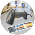 Rugged Stylish Automatic Barcode Scanner Handfree Type For Supermarket