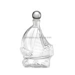 350ml 500ml 750ml Sailboat Shaped Glass Bottle with Cap Hot Stamped Smooth