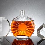 700ml Glass Vodka Bottle with Clear Round Shape and Glass Collar Material
