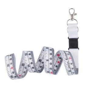 China White Textile Ribbon Sling Measuring Ruler Lanyard With Clear Measure Markings Never Leaving Behind on sale