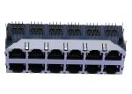 2x6 Shielded THT LPJE329CNL 12 Ports Through Hole Stacked RJ45