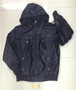 Wholesale 01 Men's black pu jacket coat stock from china suppliers