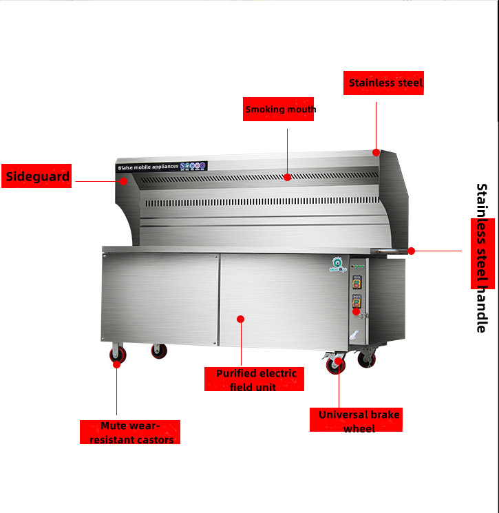 4 Wheels Smokeless Barbecue Trolley with Video Technical Support and Trade Assurance