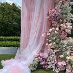 Custom Polyester Tulle Fabric Soft Dyeing Pure Color For Outdoor Wedding