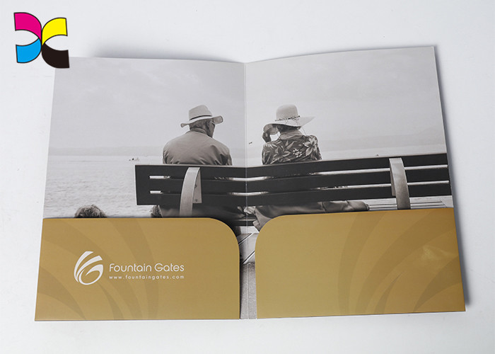 Environment - Friendly Printed File Folders With Pockets , Luxurious Restaurant Bill Folder