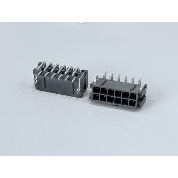 Micro Fit 3.0 2x6 Pin Header Connector, 3.00mm Pitch Side Entry PCB Power Signal Interface for Automotive Control, Industrial Automation, Server