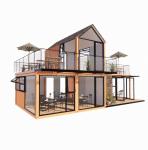 Customized Sloping Roof Steel Structure Villa Wall 50/75/100mm Wave Sandwich