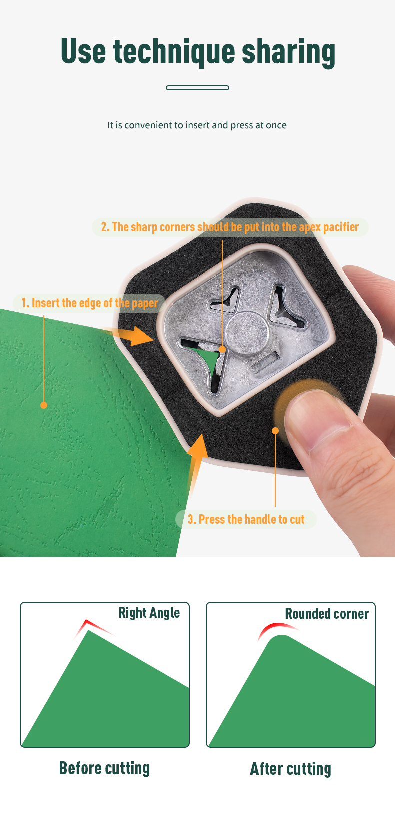PLC Corner Rounder Punch Hole Punch 3 in 1 4mm 7mm 10mm for Paper Craft DIY Projects Photo