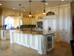 China Custom White Wooden Kitchen Island  Cabinets Solid Plywood Kitchen Cabinets on sale