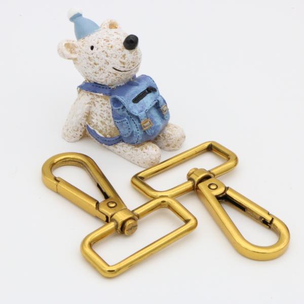 Professional custom zinc alloy 32.5 mm square shape metal big snap hook gold for