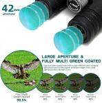 Adults Travel 8-15X42 Zoom Binoculars Telescope Compact With BAK4 Prism FMC Lens