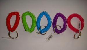 Wholesale Good spiral wrist coil with ring key chain fashionable colors w/custom retail no printing from china suppliers