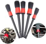 Soft PP Bristle 5 Pcs Car Detail Cleaning Brush For Car Interior Panels