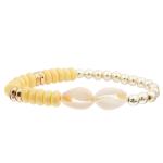 4 Colors Handmade Glass Black Gallstone Beads Bracelets Set With 2 Seashell
