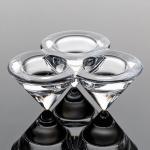 Triple Glass Tealight Candle Holders Triangular Cone Shaped Trio Candle Holder
